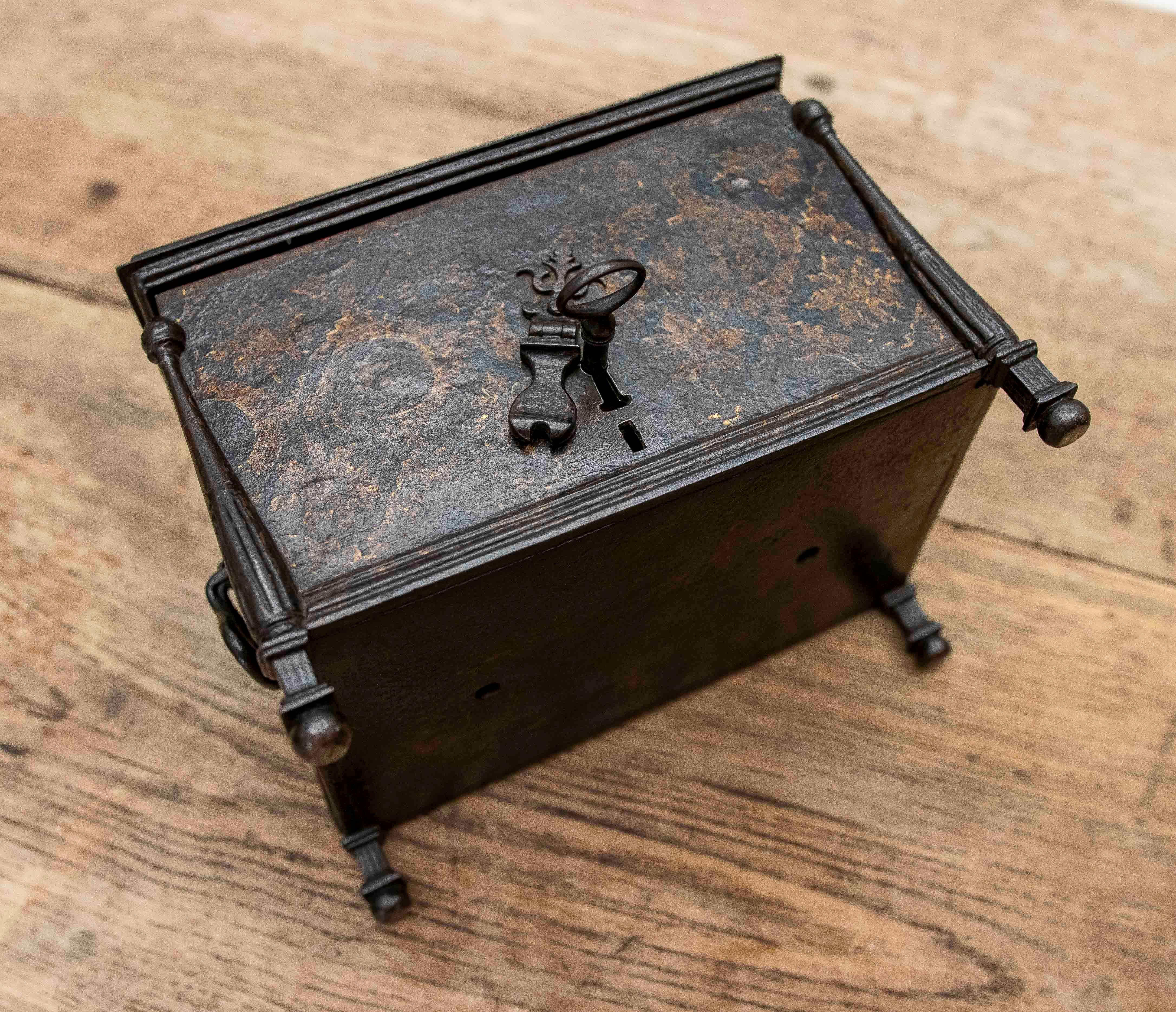 16th Wrought Iron Safe, Renaissance Style, for Donations or Cash Chest For Sale 8