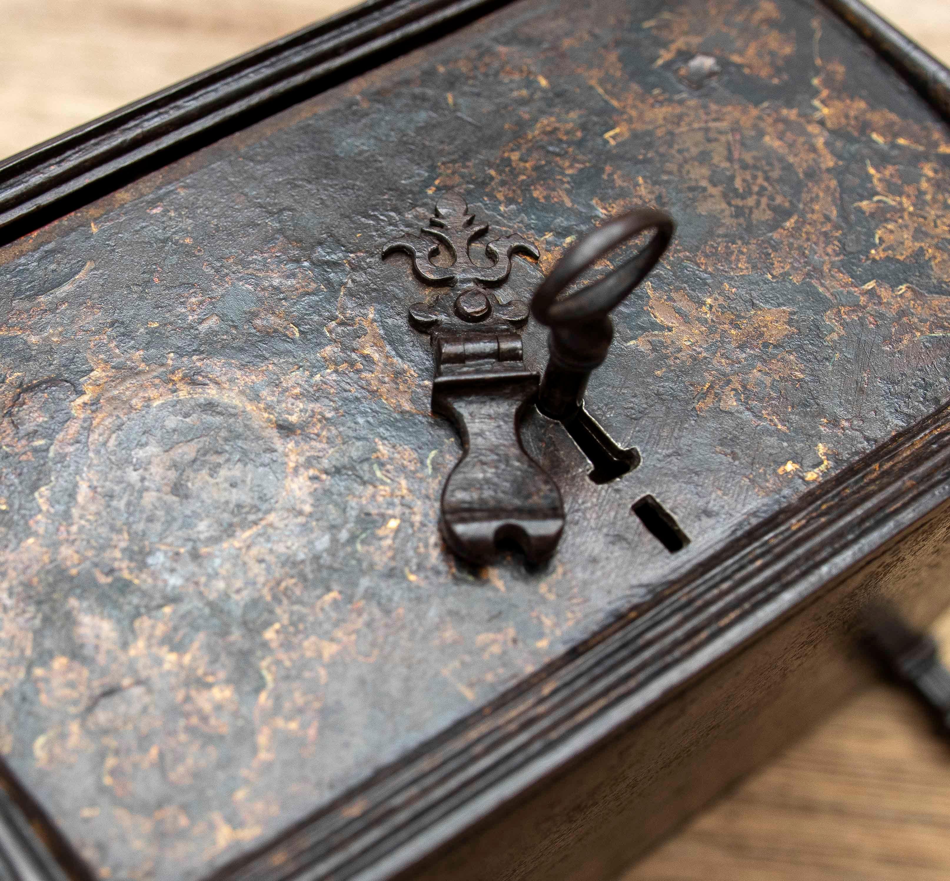 16th Wrought Iron Safe, Renaissance Style, for Donations or Cash Chest For Sale 9