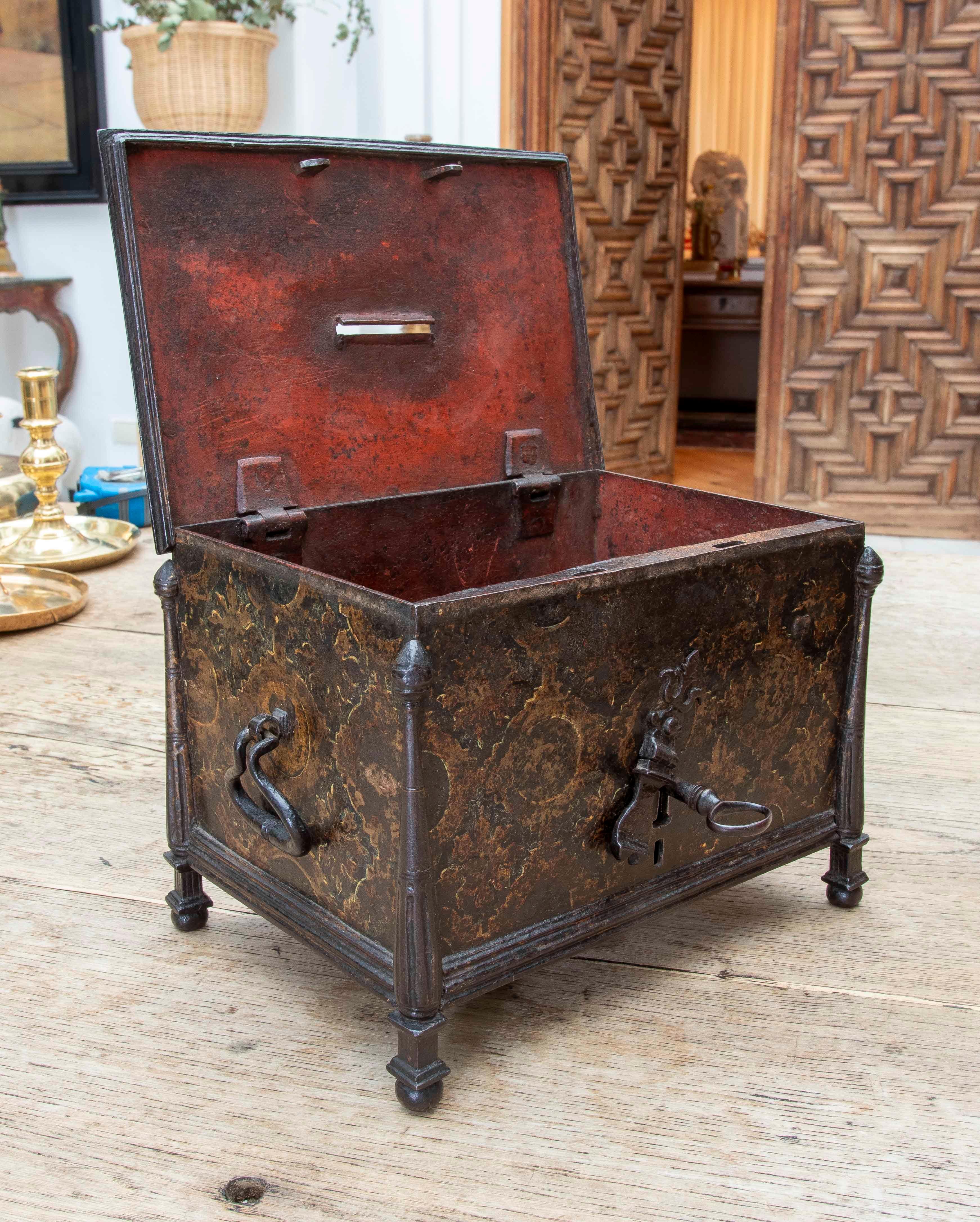 16th Wrought Iron Safe, Renaissance Style, for Donations or Cash Chest For Sale 1