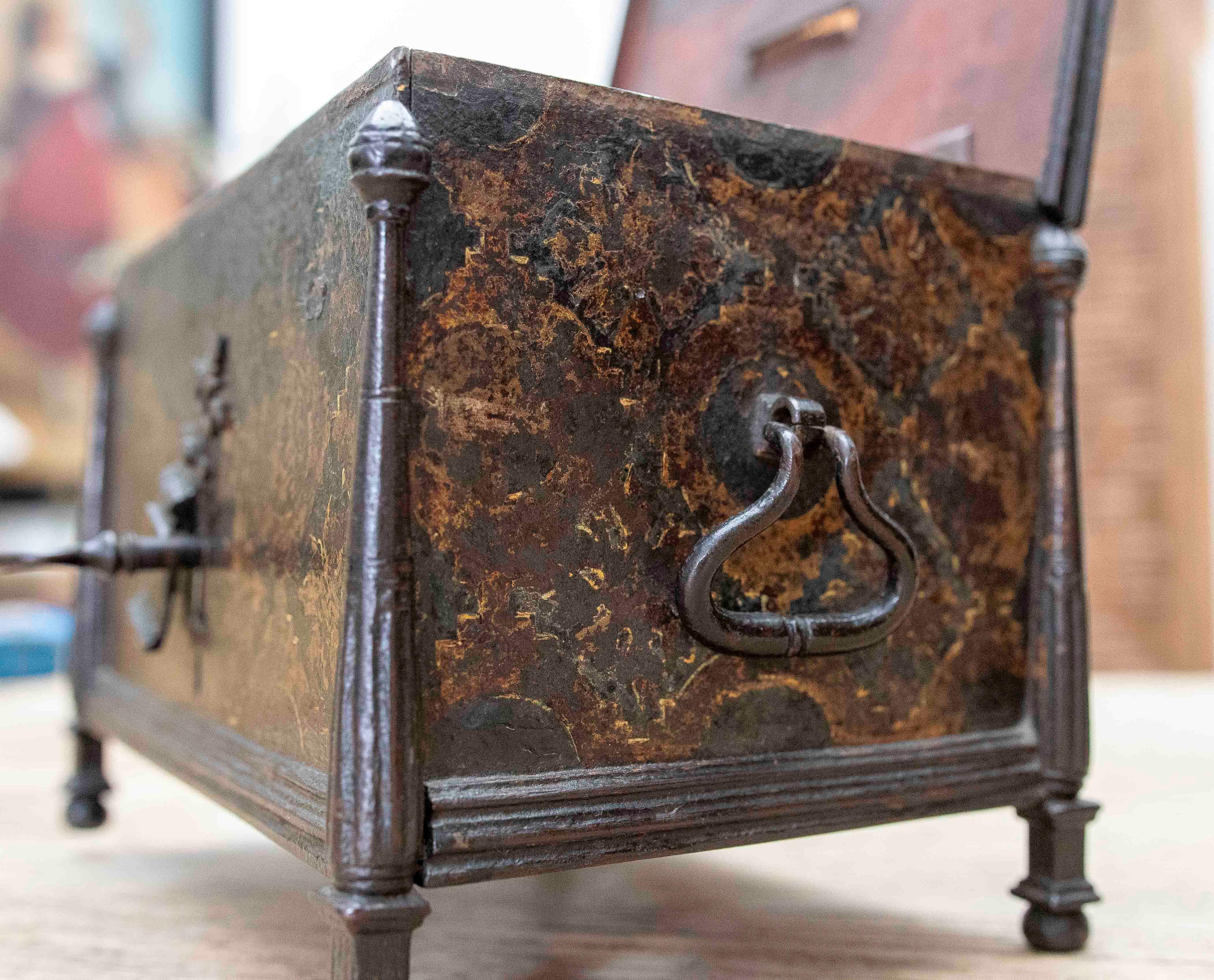16th Wrought Iron Safe, Renaissance Style, for Donations or Cash Chest For Sale 3