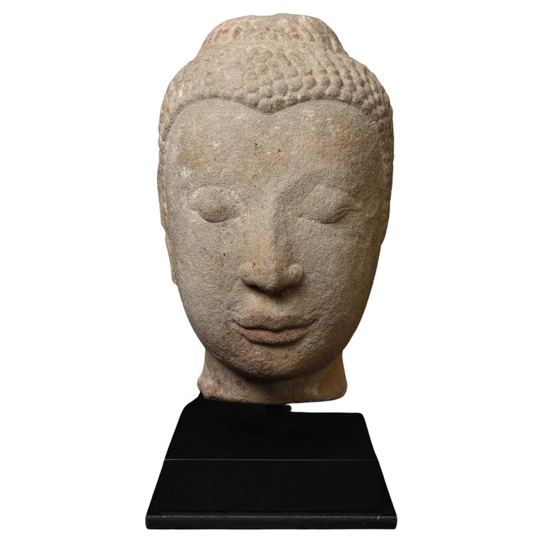 Petite Tête De Buddha En Plâtre Powertex - Blanc, Décoration Zen Ou Projet Créatif