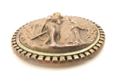16thCentury Renaissance Silver Repousse Lovers Pendant Or Engagement Hat Badge