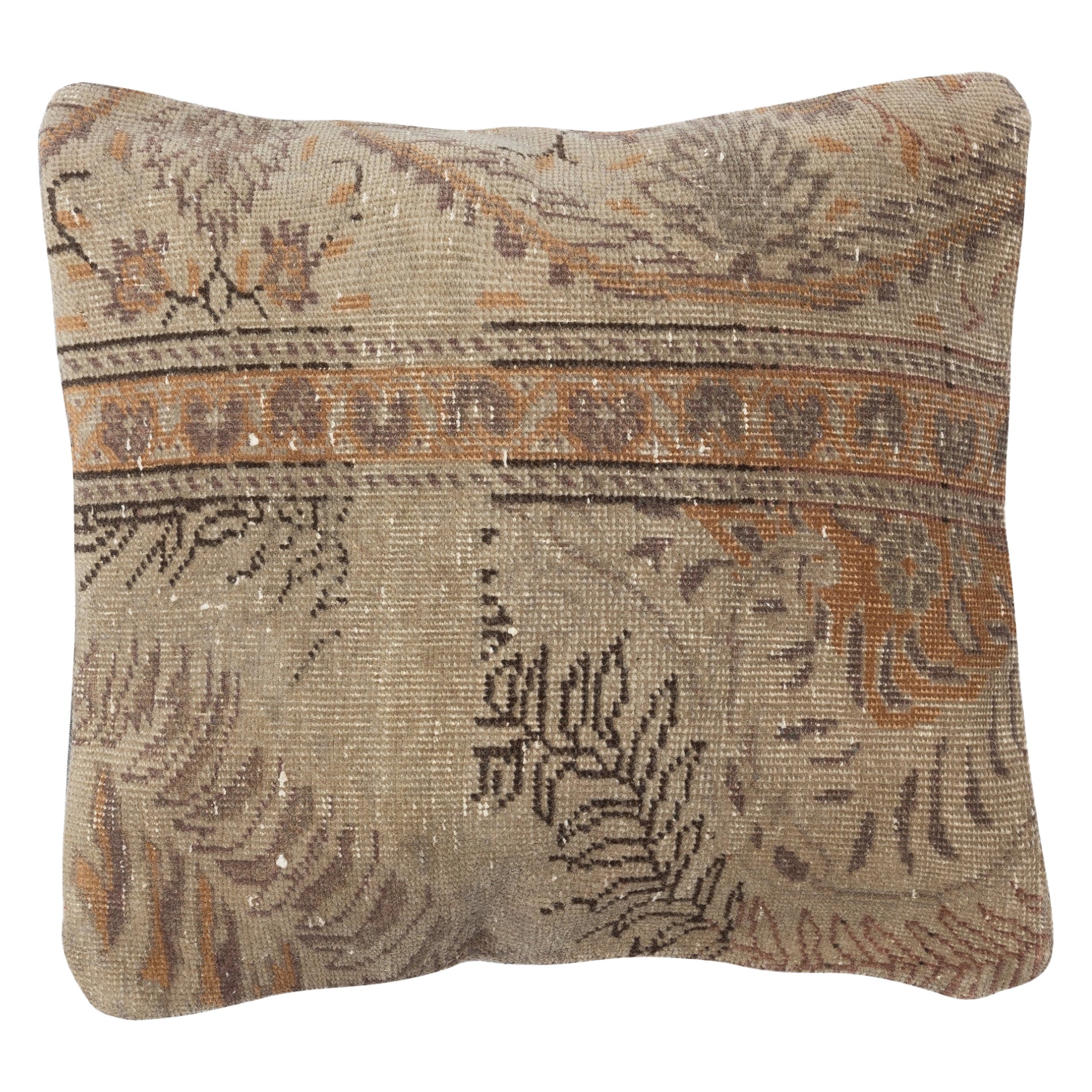 16 "x16" Authentique housse de coussin turque. Tapis noué à la main Coussin. Coussin d
appoint en vente