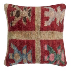 16"x16" Hand-knotted Turkish Rug Cushion Cover. Rustic Throw Pillow. Home Gift