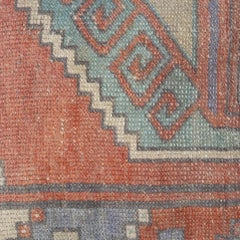 16"x16" Handknotted Wool Cushion Cover. Rug Throw Pillow. Vintage Toss Pillow