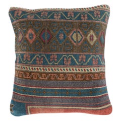 16"x16" Handmade Turkish Cushion Cover. Handmade Rug Pillow. Rustic Throw Pillow