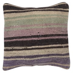 Copricuscino Kilim intrecciato a mano 16 "x16". Federa vintage. Cuscino d
accento a righe