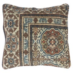 16"x16" Rustic Handmade Cushion Cover. Vintage Turkish Rug Pillow. Accent Pillow