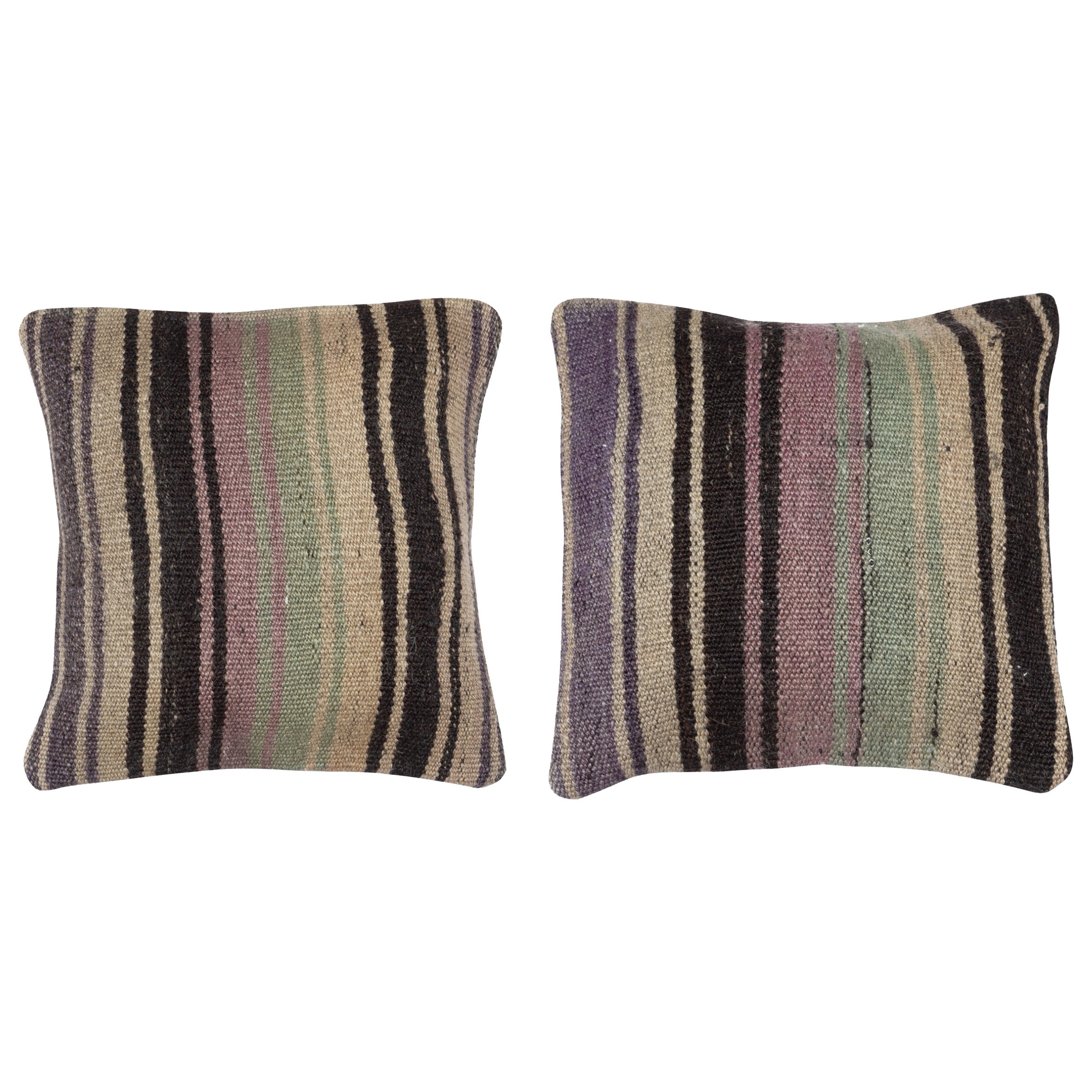 SET DI 2 COPRICUSCINI KILIM TESSUTI A MANO. Una coppia di copricuscini in pizzo