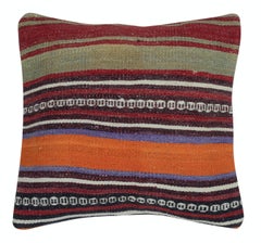 16"x16" SET OF 2 - Handmade Cushion Covers. Colorful Striped Throw Pillows