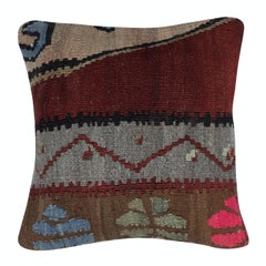 16"x16" SET OF 2 - Handmade Turkish Cushion Covers. Flat-Weave Throw Pillows