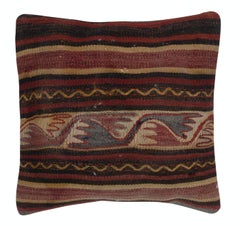 16"x16" SET OF 2 - Multicolor Cushion Covers. Flat-Weave Striped Throw Pillows