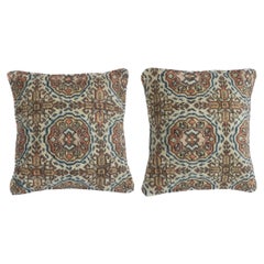 16"x16" SET OF 2 - Vintage Handmade Rug Cushion Covers. Wool Throw Pillow Covers