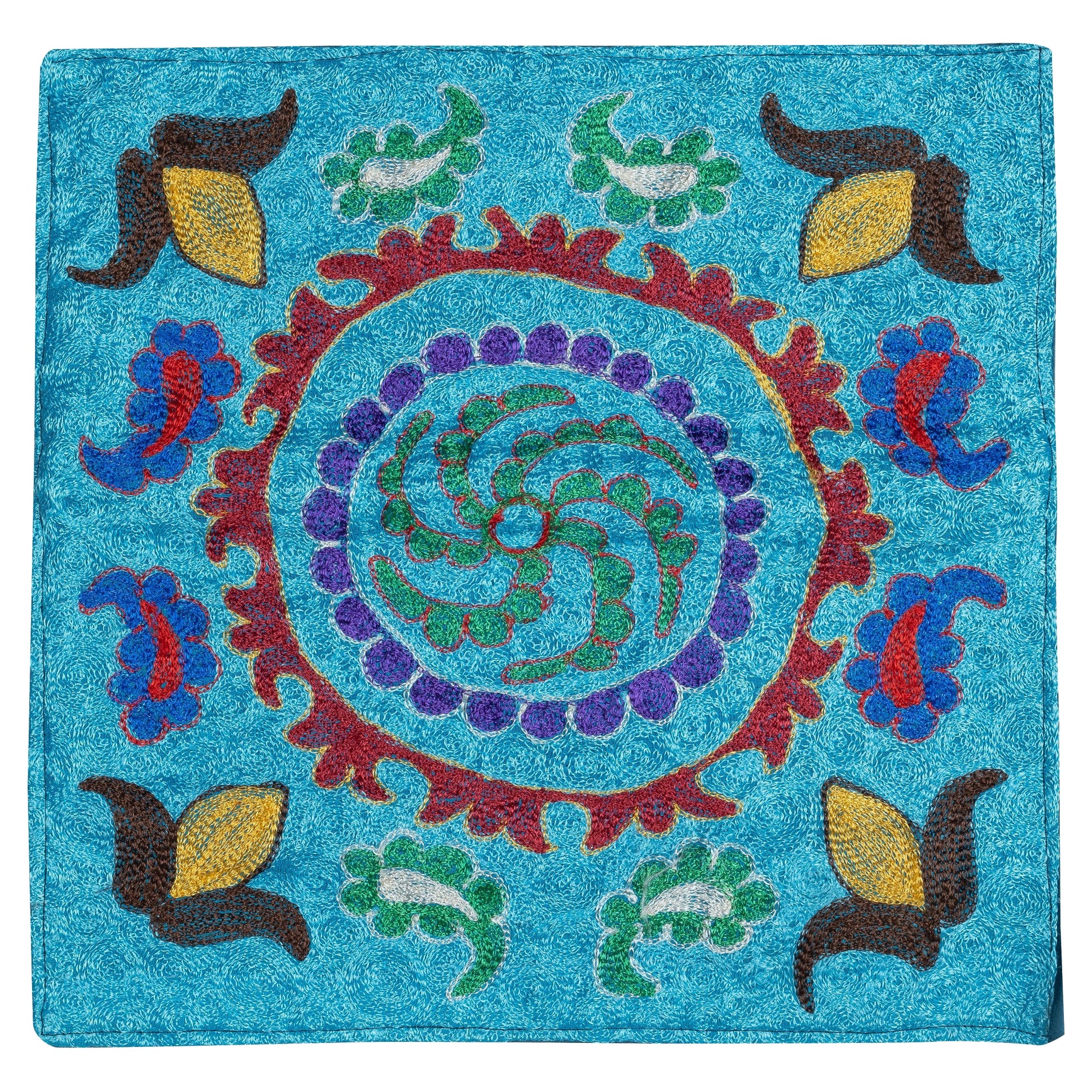 Housse de coussin en soie 16 "x16". Taie d'oreiller bleu ciel faite à la main. Coussin The Moderns