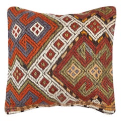 16 "x16" Housse de coussin traditionnelle. Tapis fait à la main Coussin. Oreiller d'appoint turc