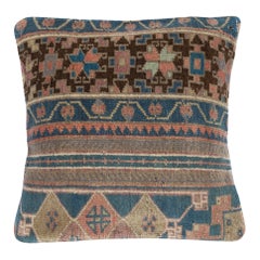 16"x16" Turkish Rug Throw Pillow. Handmade Cushion Cover. Vintage Toss Pillow