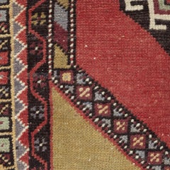 16 "x16" Vintage-Kissenbezug. Handgeknüpftes Teppichkissen. Rustikales Wurfkissen