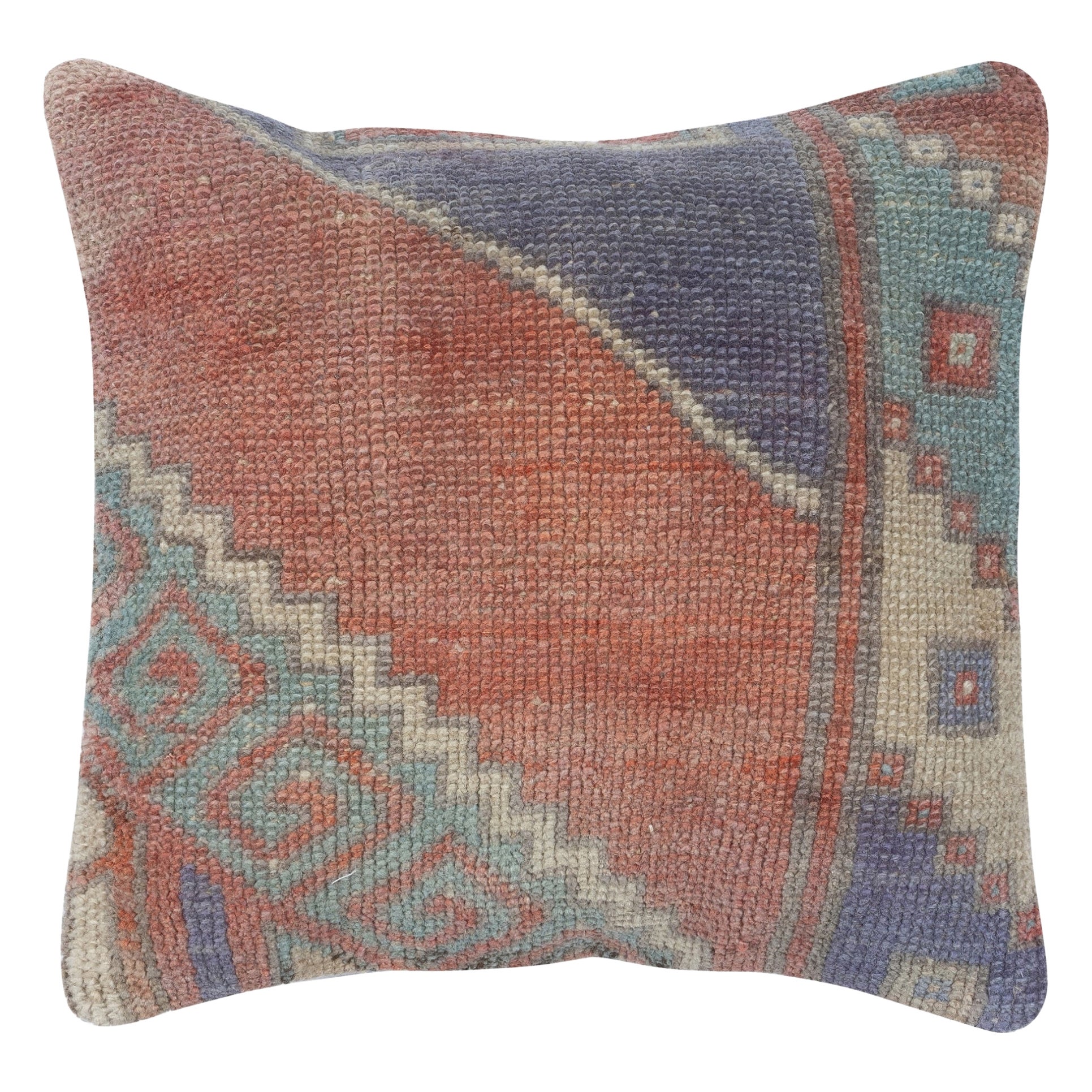16"x16" Vintage Cushion Cover. Handmade Rug Throw Pillow. Accent Pillow Cover