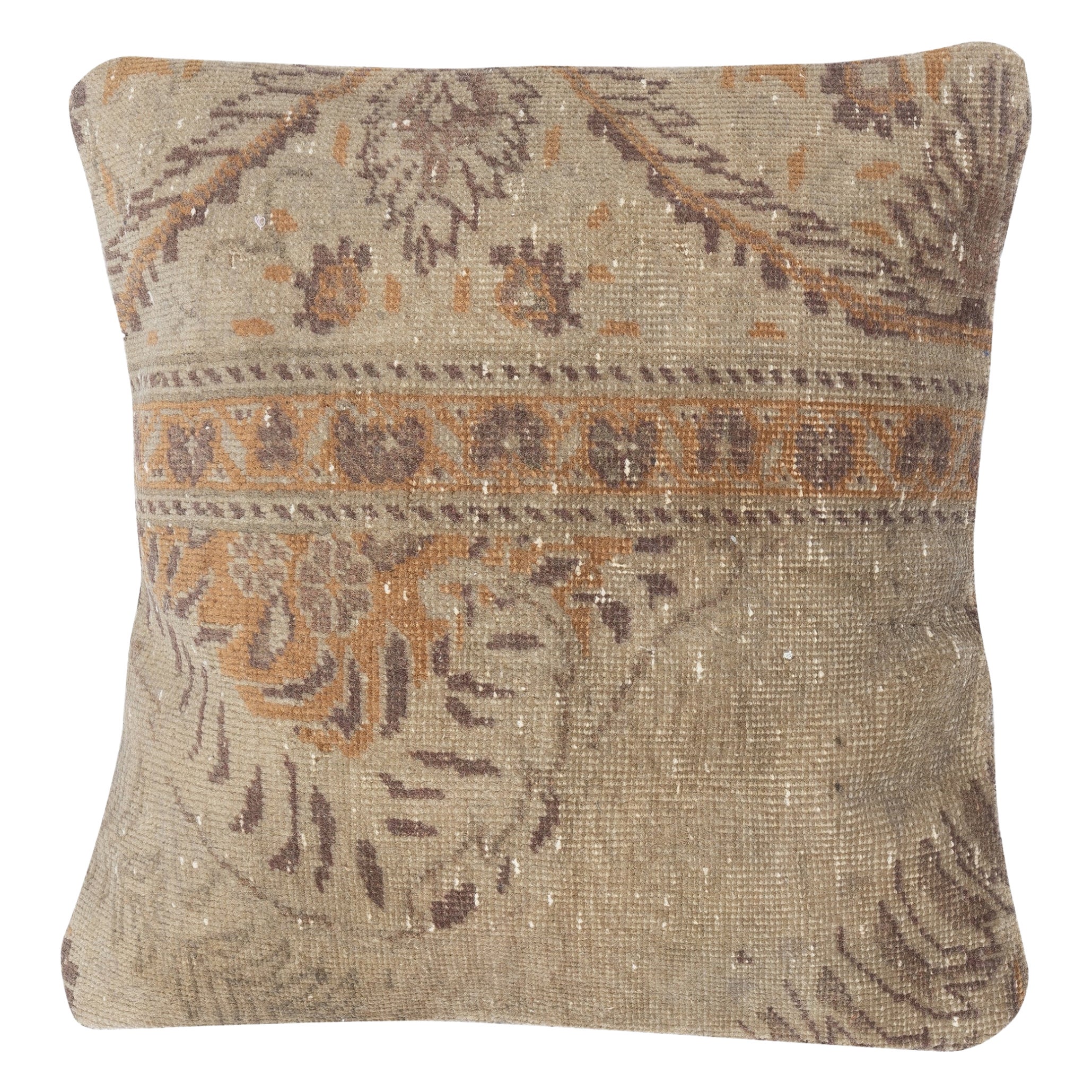 16 "x16" Tapis vintage fait à la main Housse de coussin. Taie d
oreiller en laine. Housse d
oreiller