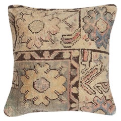 16"x16" Vintage Rug Pillowcase. Handknotted Rug Cushion Cover. Wool Toss Pillow