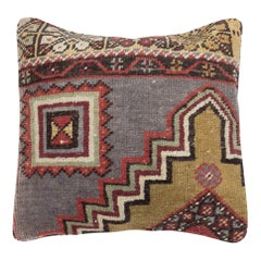 Federa per tappeto vintage 16 "x16". Copricuscino fatto a mano. Cuscino Turco