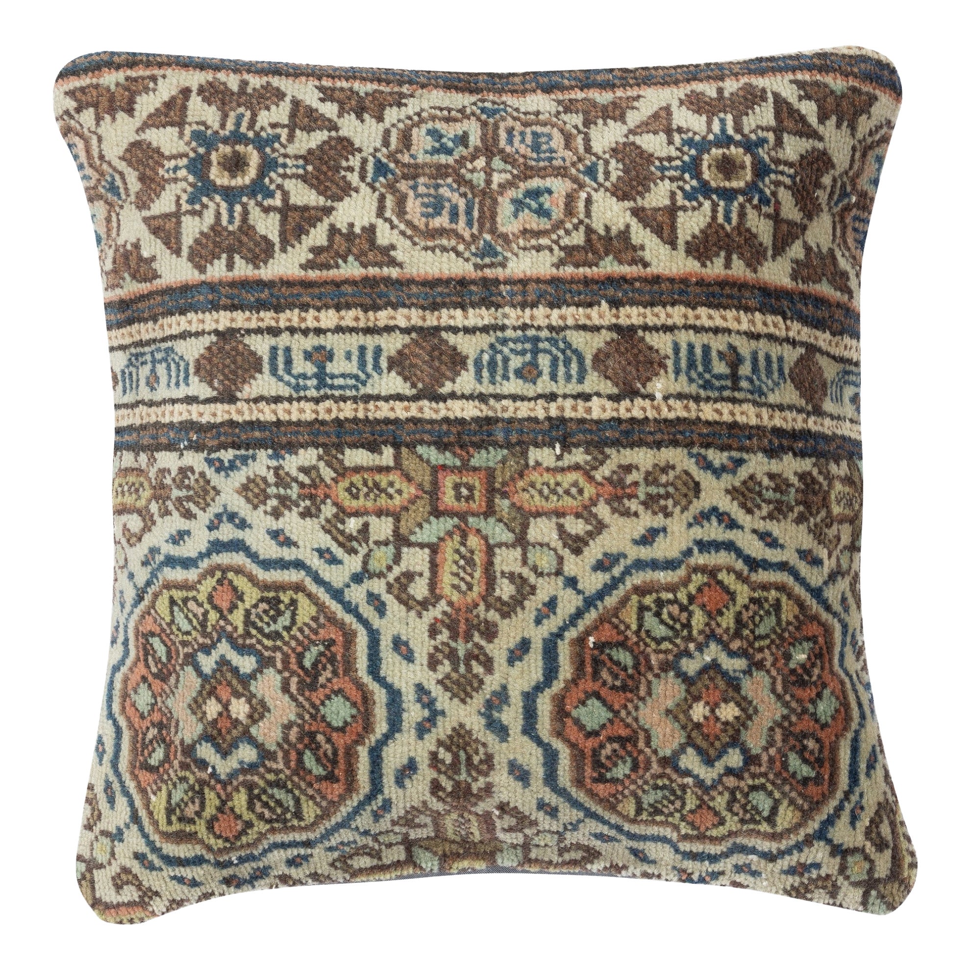 Funda de Almohada Alfombra Turca Vintage 16 "x16". Decoración de granja. Funda de cojín hecha a mano