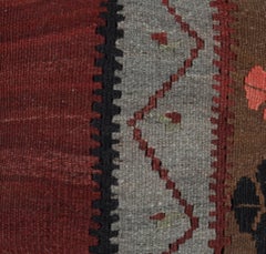 16"x16" Vintage Wool Kilim Cushion Cover. Handwoven Turkish Accent Pillow