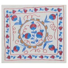 16"x18" Embroidered Toss Pillow, Silk Cushion Cover, Asian Inspired Lace Pillow