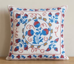 16"x18" Hand Embroidered Cushion Cover, Silk Accent Pillow, New Throw Pillow