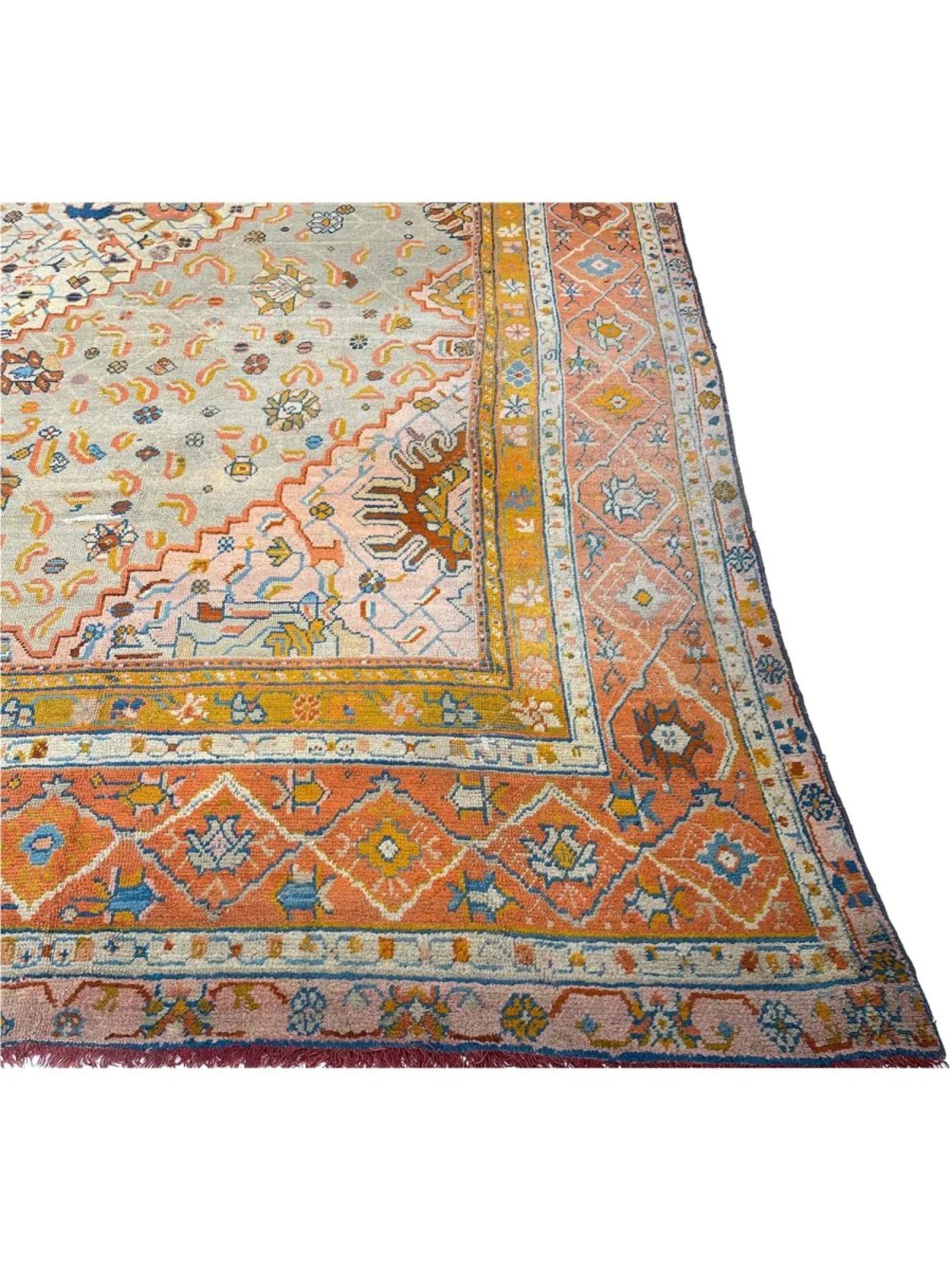 Tappeto per l'area Oushak antico turco 16x18 annodato a mano In condizioni buone in vendita a Dallas, TX