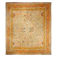 16x18 Handgeknüpfter antiker türkischer Oushak-Teppich