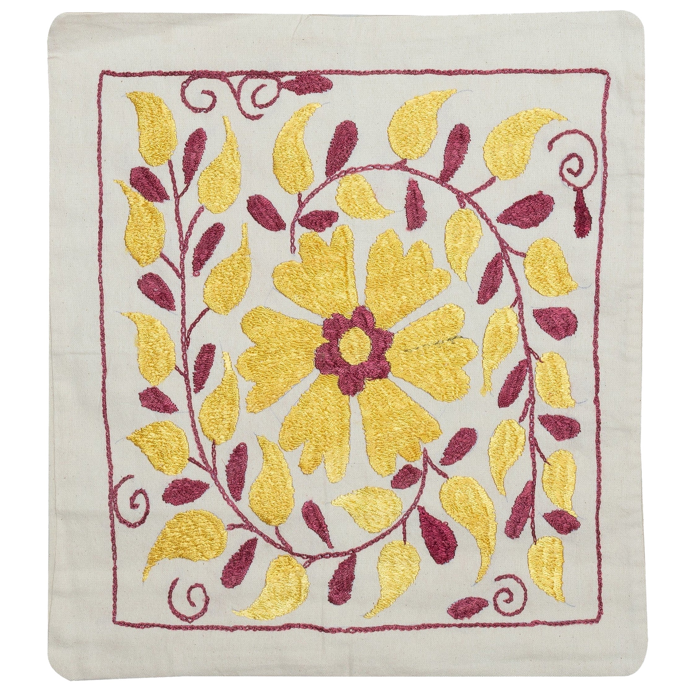 Funda de cojín bordada de algodón 100% de 16 "x19". Almohada arrojadiza. Cojín moderno de encaje