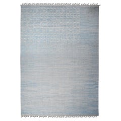16'x24' Azul Tejido Marroquí Motivo Geométrico 100% Lana Alfombra XL Anudada a Mano