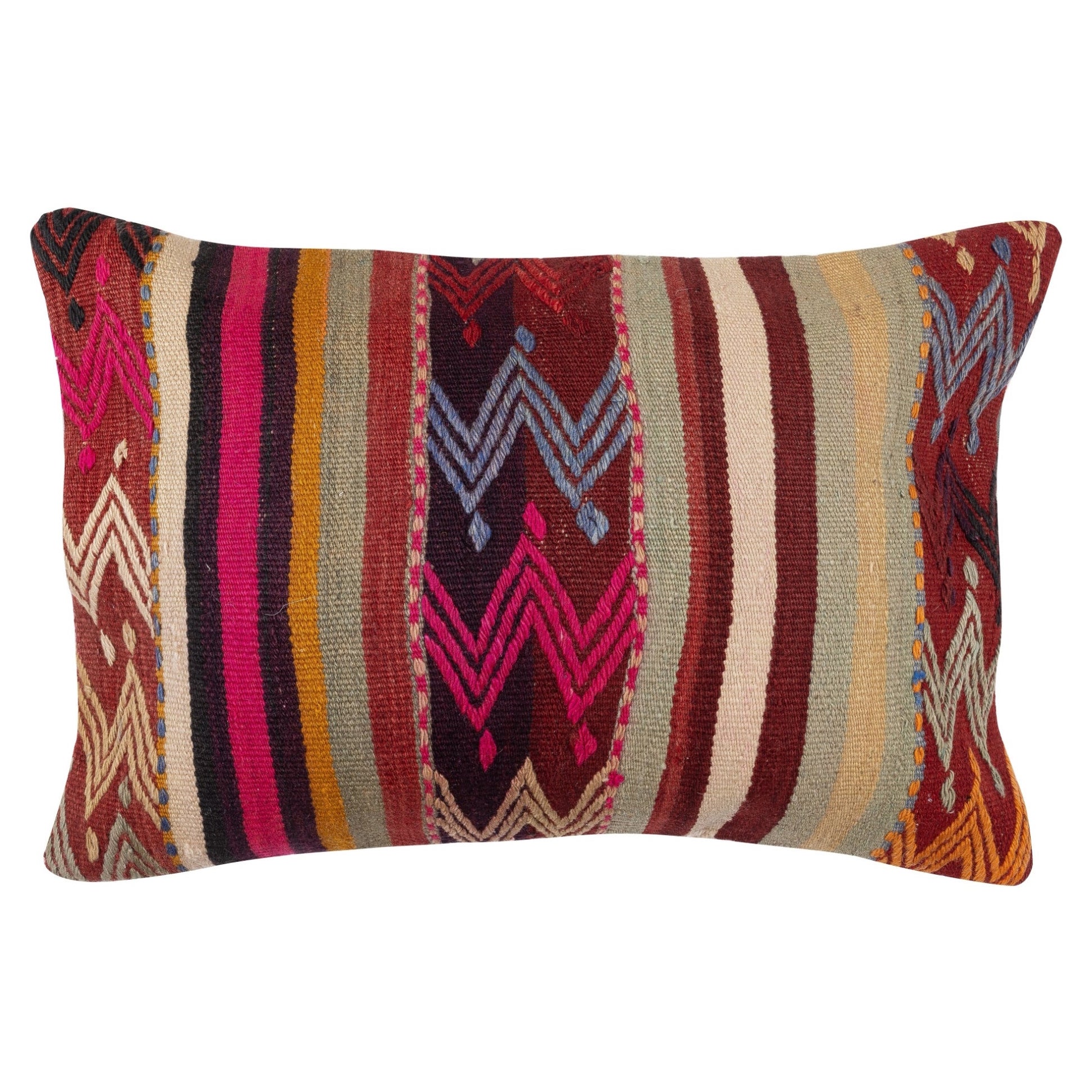 Copricuscino Kilim intrecciato a mano 16 "x24". Cuscino d
accento tradizionale. Federa