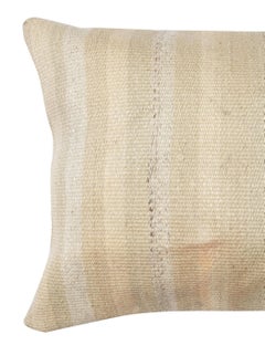 16"x24" Natural Hemp Cushion Cover. Vintage Kilim Pillow. Handwoven Lace Pillow