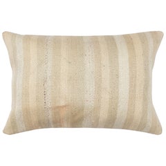 16"x24" Natural Hemp Cushion Cover. Vintage Kilim Pillow. Handwoven Lace Pillow