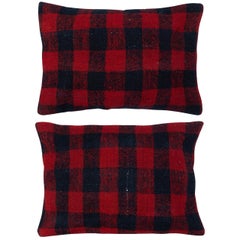 16"x24" SET OF 2 - Hand-Woven Kilim Cushion Covers. A pair of Lace Pillow Covers