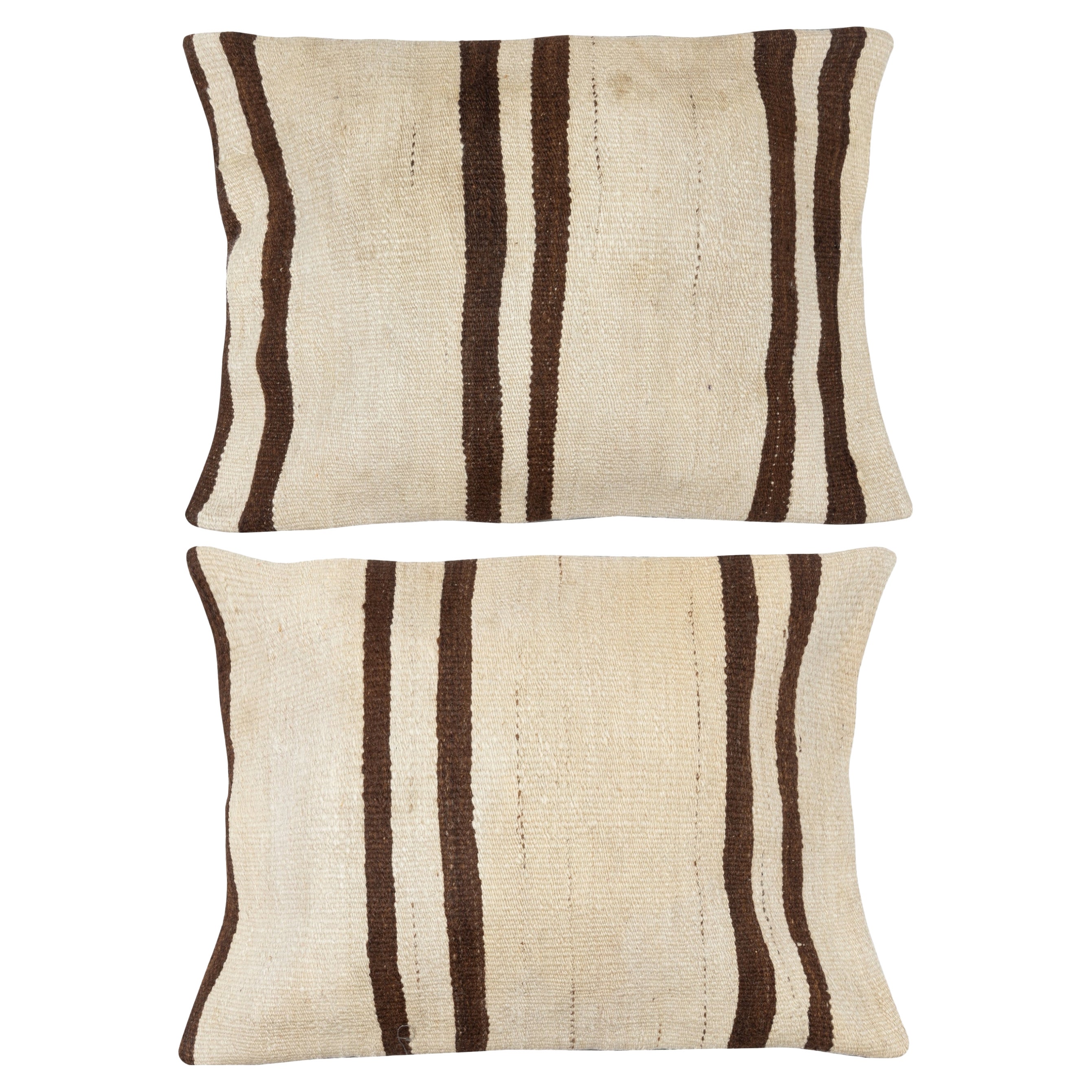 16 "x24" SET OF 2 - Housses de coussin Kilim tissées à la main. Oreillers en chanvre vintage