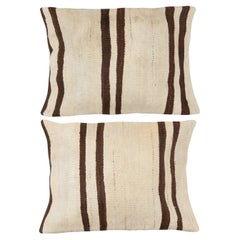 16 "x24" SET OF 2 - Housses de coussin Kilim tissées à la main. Oreillers en chanvre vintage
