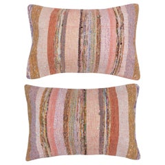 16"x24" SET OF 2 - Handwoven Kilim Cushion Covers. Turkish Lumbar Pillow Covers