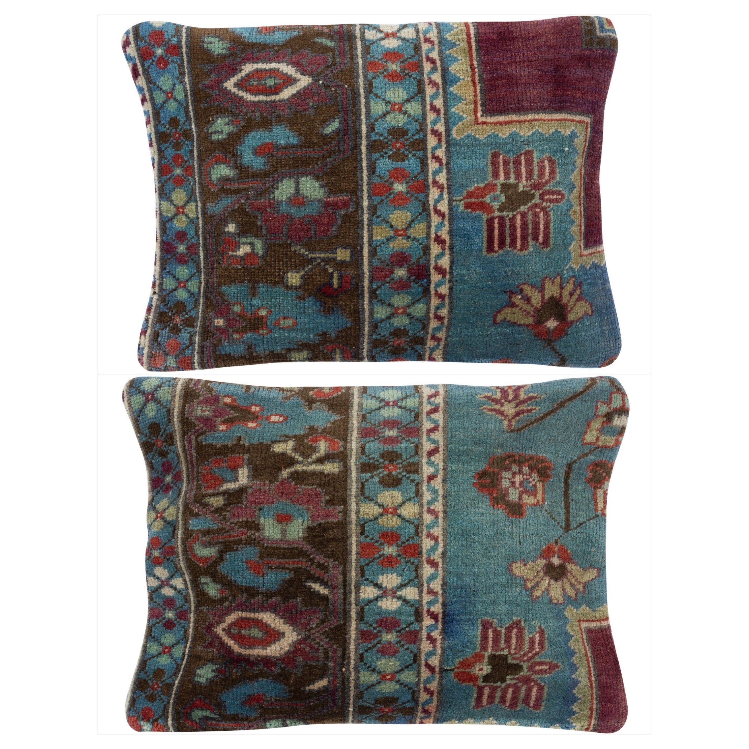 SET DI 2 COPRICOLLO 16 "x24" - Copricuscini Vintage By. Copricuscini per tappeti fatti a mano