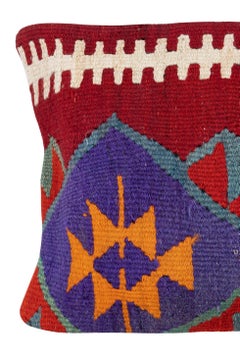 16"x24" Vintage Cushion Cover. Hand-Woven Kilim Pillowcase. Lumbar Pillow Cover