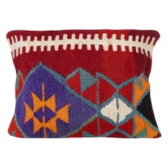 16"x24" Vintage Cushion Cover. Hand-Woven Kilim Pillowcase. Lumbar Pillow Cover
