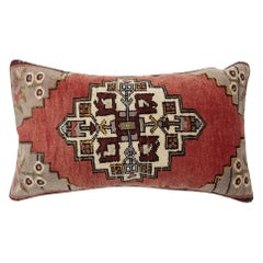16"x28" Hand-knotted Lumbar Pillow Cover. Accent Pillow. Vintage Cushion Cover