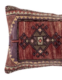 16"x28" Handmade Rug Cushion Cover. Lumbar Pillow Cover. Turkish Accent Pillow