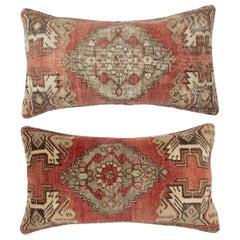 SET DI 2 copricuscini annodati a mano 16 "x28". Un paio di fodere per cuscini lombari