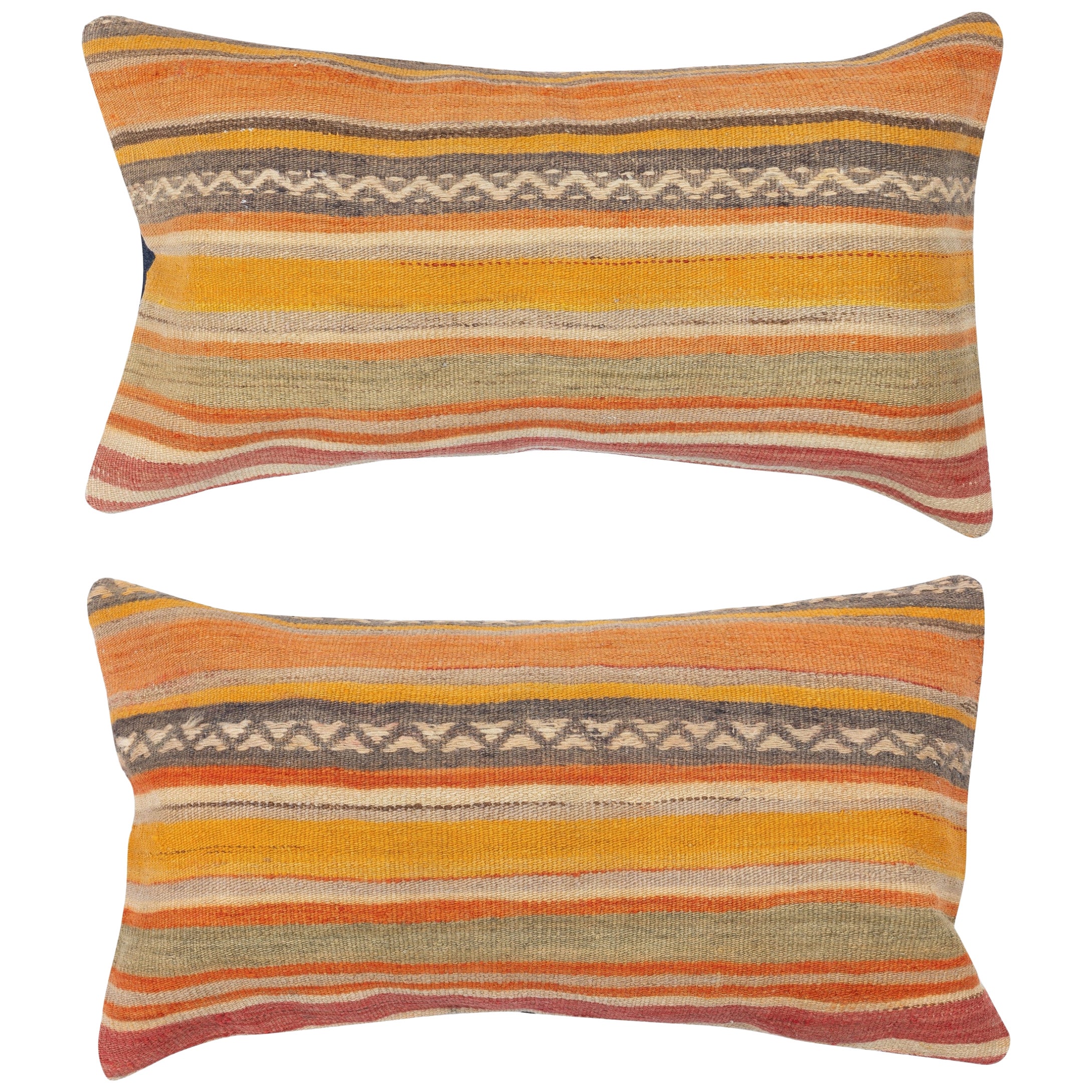 SET DI 2 COPRICUSCINI KILIM 16 "x28". Cuscini lombari. Un paio di cuscini di pizzo