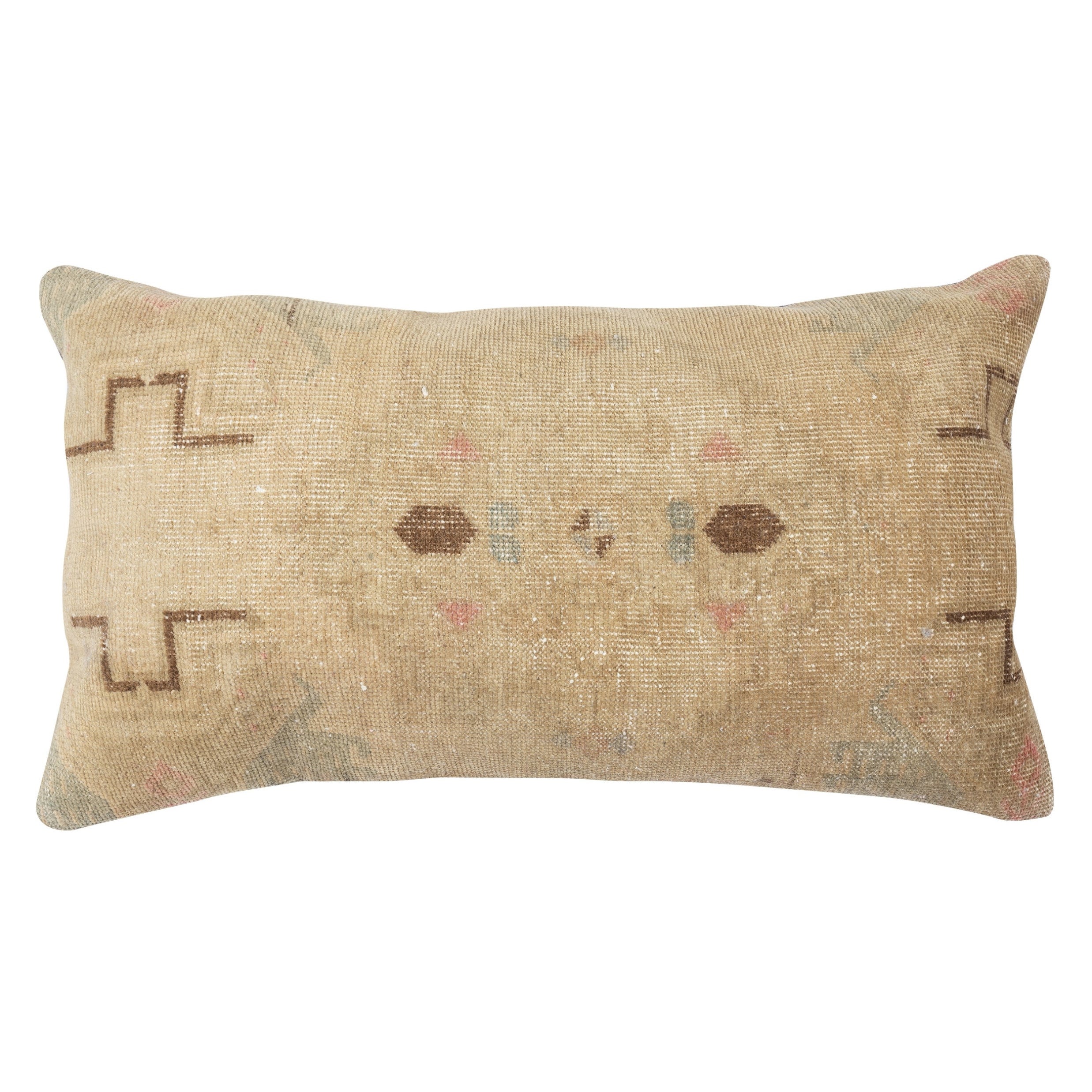 Housse de coussin Vintage 16 "x28". Coussin beige. Housse de coussin lombaire turque