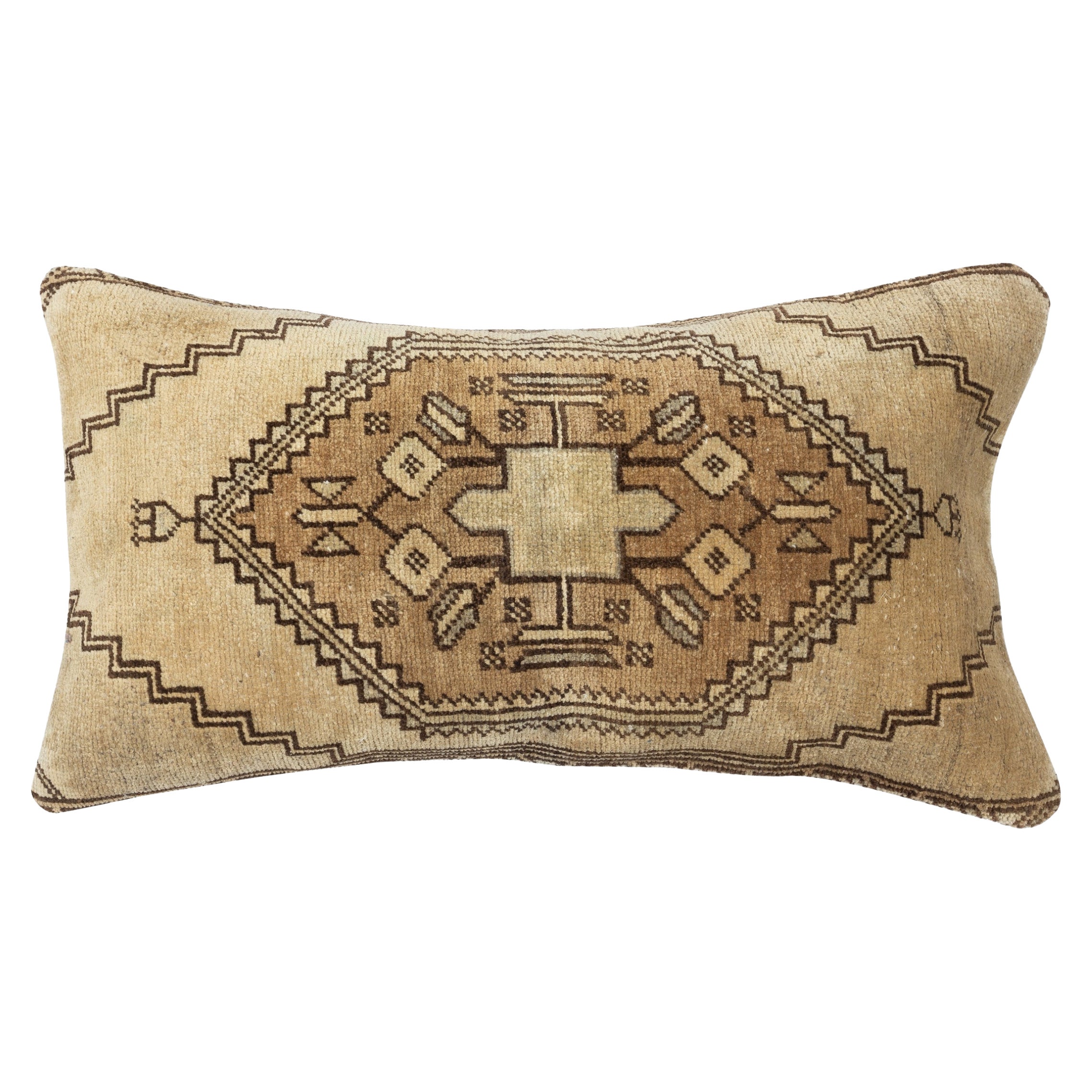 Copri cuscino Vintage Handmade Turkish Rug 16 "x28". Copricuscino lombare beige
