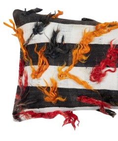 16"x28" Vintage Kilim Cushion Cover with pomps. Accent Pillow. Lumbar Pillow
